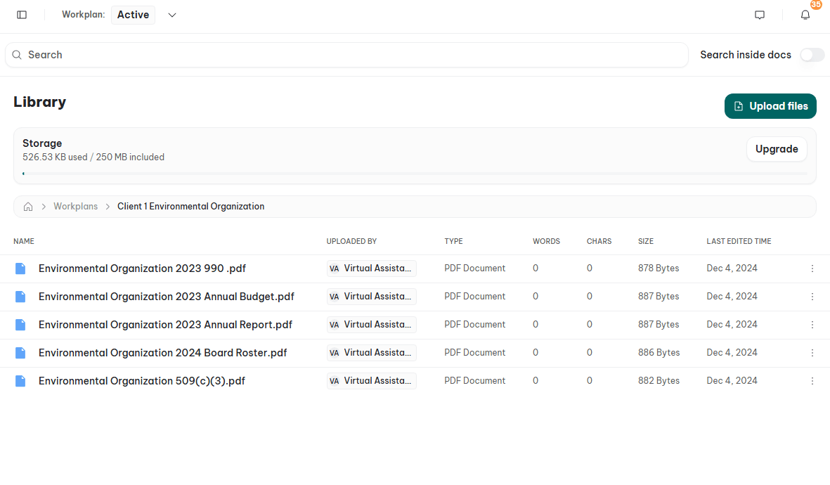 GEMS file management print